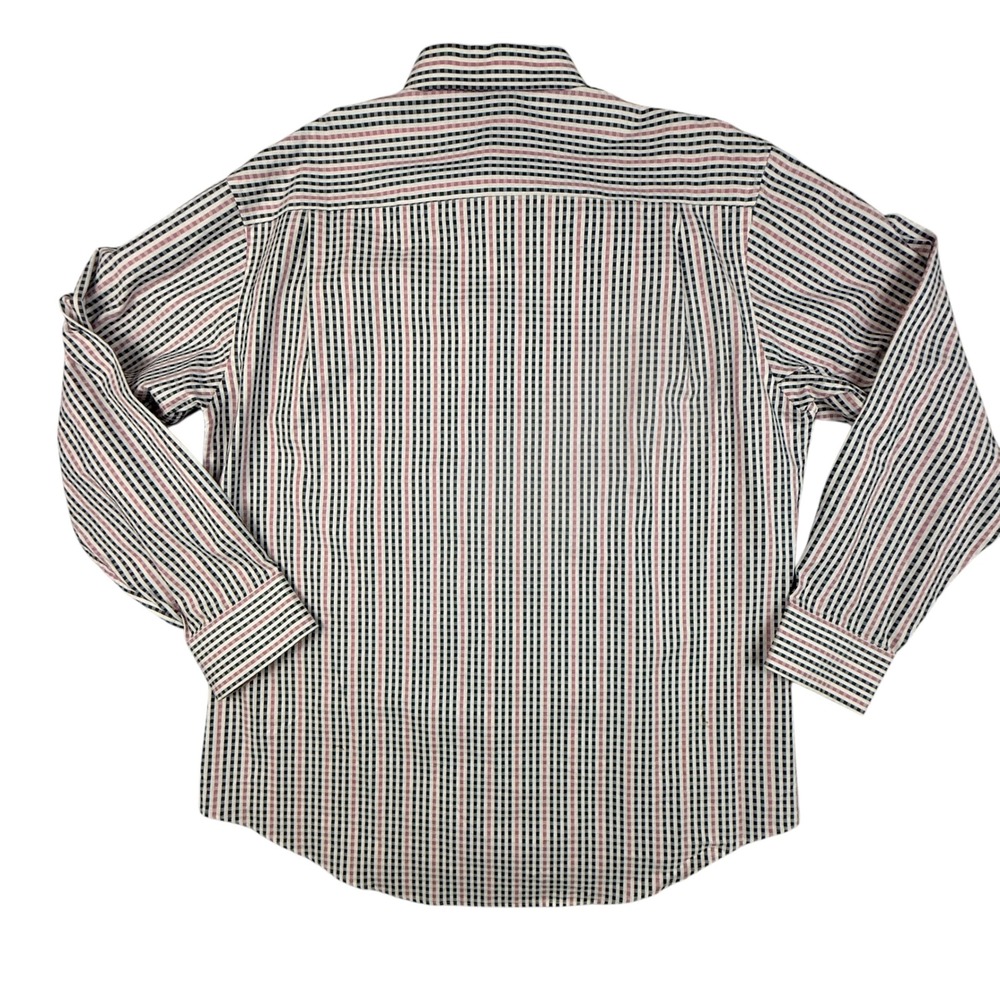 Johnston & Murphy Shirt Tailored Fit Plaid Stripe Button Down Shirt Men's XL - Picture 2 of 10